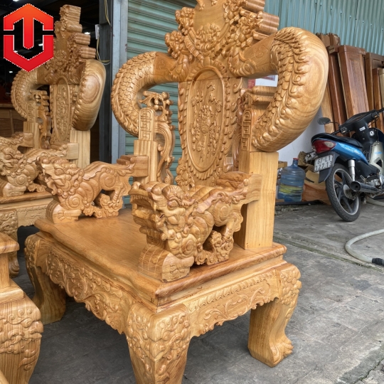 SALON RỒNG KHUỲNH GÕ ĐỎ CỘT 14 - 6 MÓN