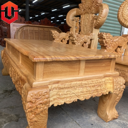 SALON RỒNG KHUỲNH GÕ ĐỎ CỘT 14 - 6 MÓN