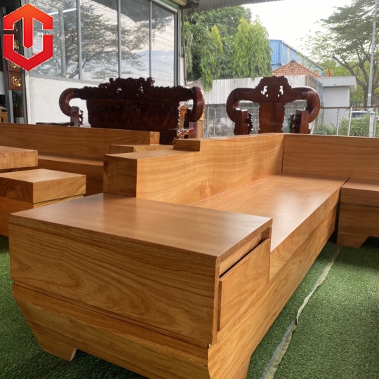 SOFA GÓC NGUYÊN KHỐI GÕ ĐỎ