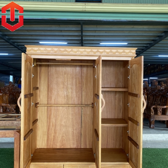TỦ ÁO GÕ ĐỎ ĐÌNH BẰNG 3 CÁNH