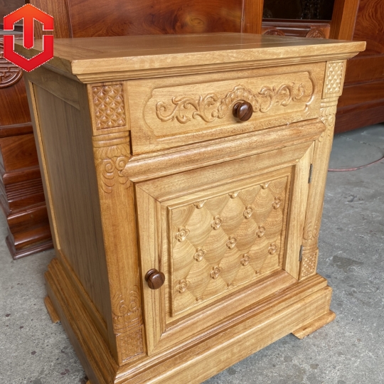 TỦ ĐẦU GIƯỜNG GÕ ĐỎ - MẪU CÁNH CARO