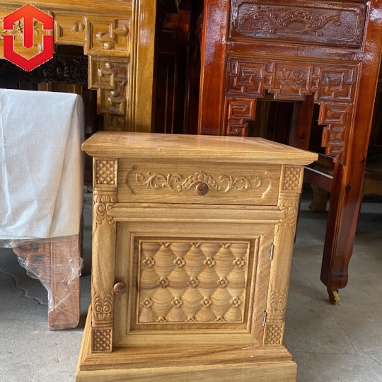 TỦ ĐẦU GIƯỜNG GÕ ĐỎ - MẪU CÁNH CARO