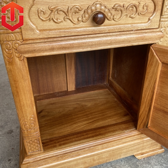 TỦ ĐẦU GIƯỜNG GÕ ĐỎ - MẪU CÁNH CARO