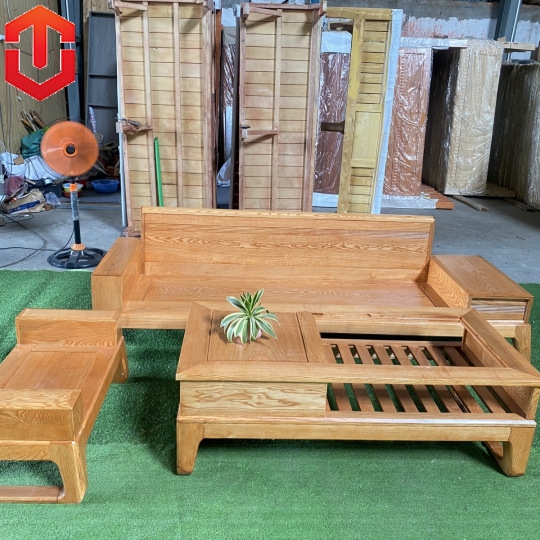 SOFA 1 VĂNG CHÂN CHOÃI SỒI LAU MÀU HƯƠNG VÀNG - VẾ TRÁI