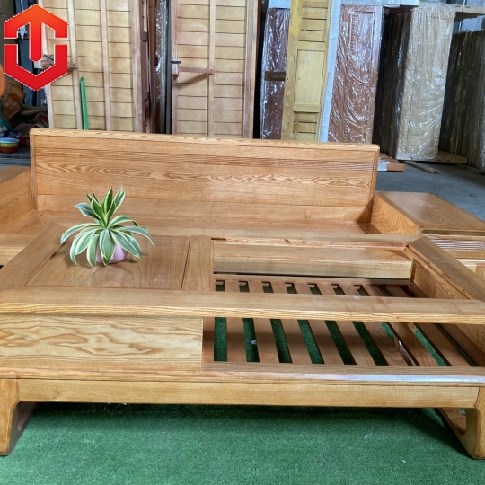 SOFA 1 VĂNG CHÂN CHOÃI SỒI LAU MÀU HƯƠNG VÀNG - VẾ TRÁI
