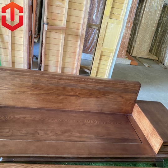 SOFA GÓC CHÂN THUYỀN SỒI MÀU ÓC CHÓ - VẾ TRÁI