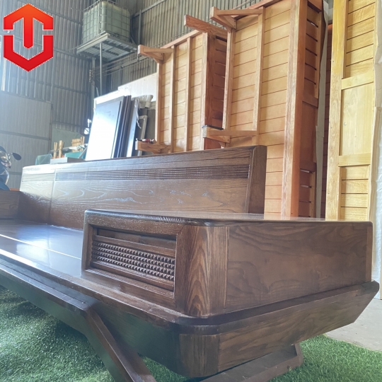 SOFA GÓC CHÂN THUYỀN SỒI MÀU ÓC CHÓ - VẾ TRÁI
