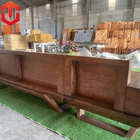 SOFA GÓC CHÂN THUYỀN SỒI MÀU ÓC CHÓ - VẾ TRÁI