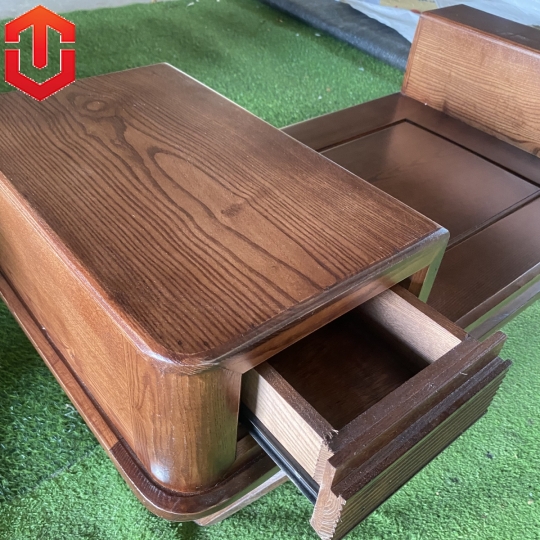 SOFA GÓC CHÂN THUYỀN SỒI MÀU ÓC CHÓ - VẾ TRÁI