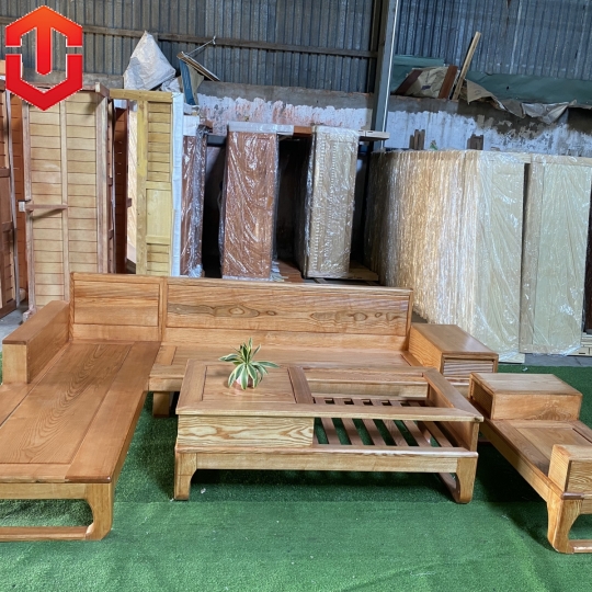 SOFA GÓC CHÂN CHOÃI SỒI LAU MÀU HƯƠNG VÀNG - VẾ TRÁI
