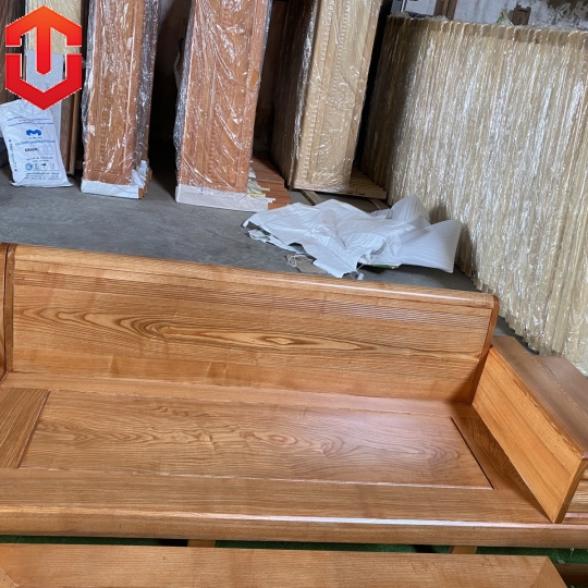 SOFA GÓC ĐÙI GÀ SỒI LAU MÀU HƯƠNG VÀNG - VẾ TRÁI