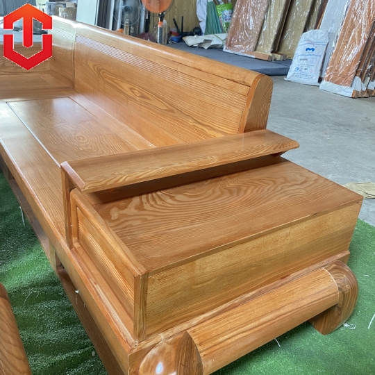 SOFA GÓC ĐÙI GÀ SỒI LAU MÀU HƯƠNG VÀNG - VẾ TRÁI