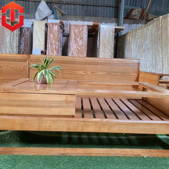 SOFA GÓC ĐÙI GÀ SỒI LAU MÀU HƯƠNG VÀNG - VẾ TRÁI