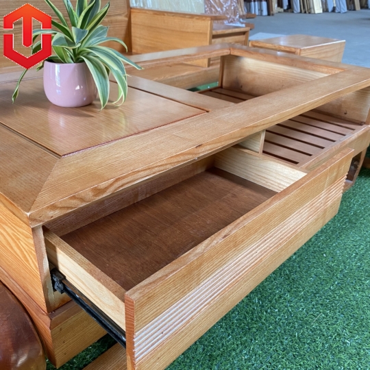 SOFA GÓC ĐÙI GÀ SỒI LAU MÀU HƯƠNG VÀNG - VẾ TRÁI