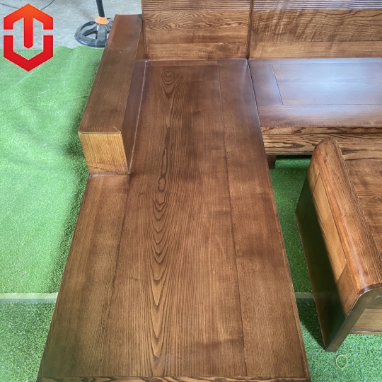 SOFA GÓC CHÂN CUỐN SỒI LAU MÀU ÓC CHÓ - VẾ TRÁI