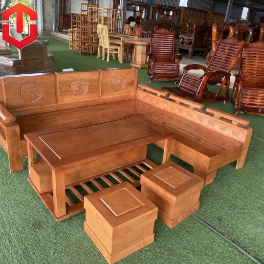 SOFA GÓC NHỎ SỒI 2MX1M8 MÀU XOAN TỰA TRỐNG ĐỒNG