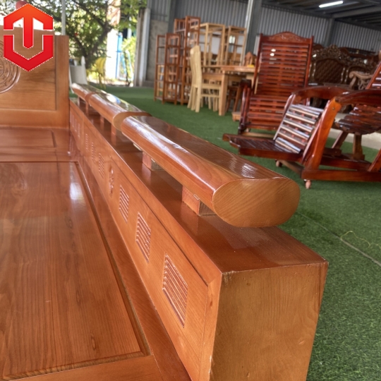 SOFA GÓC NHỎ SỒI 2MX1M8 MÀU XOAN TỰA TRỐNG ĐỒNG