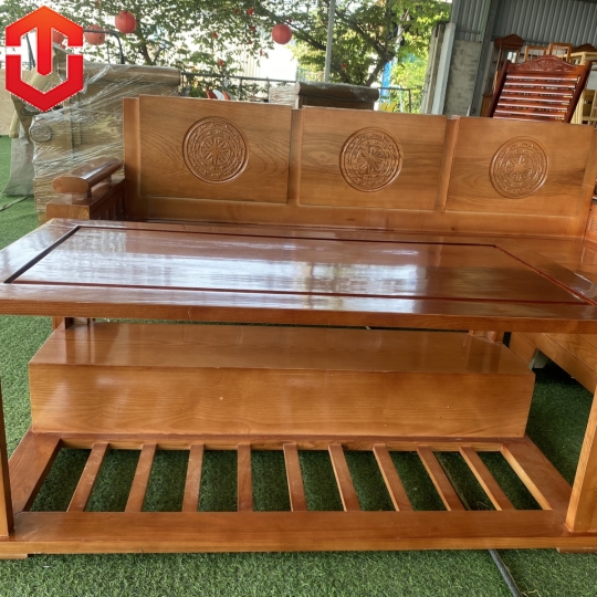 SOFA GÓC NHỎ SỒI 2MX1M8 MÀU XOAN TỰA TRỐNG ĐỒNG