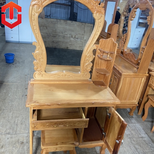 BÀN TRANG ĐIỂM GÕ ĐỎ 80 - GƯƠNG NỮ HOÀNG