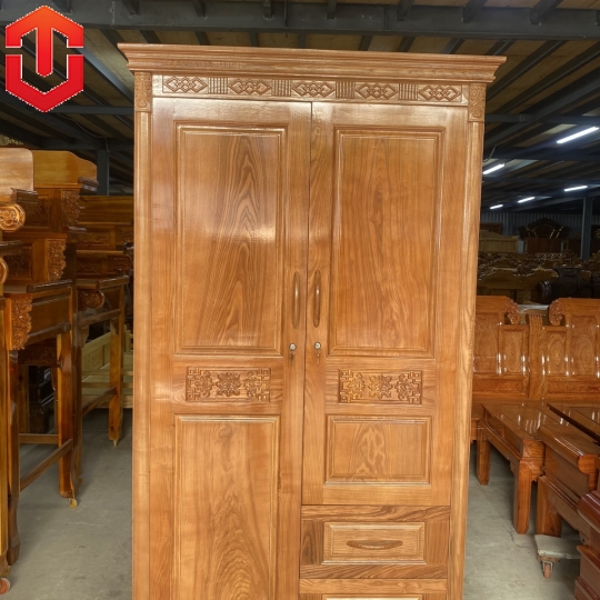 TỦ ÁO GỖ SỒI 2 CÁNH - MÀU CÁNH GIÁN