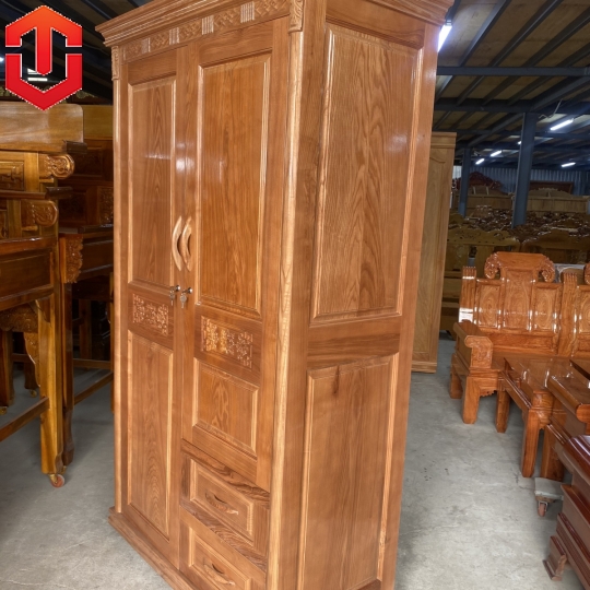 TỦ ÁO GỖ SỒI 2 CÁNH - MÀU CÁNH GIÁN