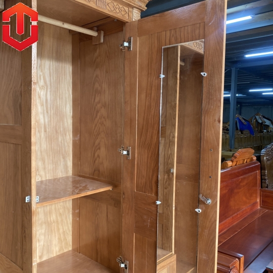 TỦ ÁO GỖ SỒI 2 CÁNH - MÀU CÁNH GIÁN
