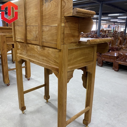 BÀN CÚNG GÕ ĐỎ 1M27 2 TẦNG