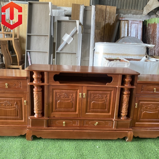 KỆ TIVI CỘT NHÔ XOAN ĐÀO 2M2