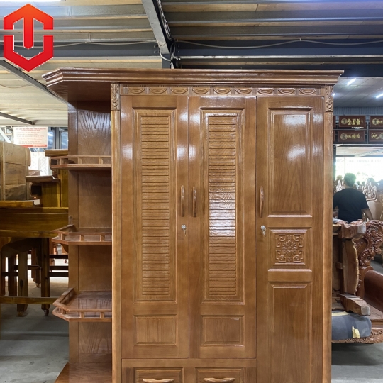 TỦ ÁO SỒI 3 CÁNH KỆ TRANH TRÍ - MÀU CÁNH GIÁN