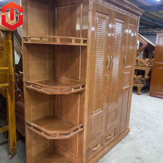 TỦ ÁO SỒI 3 CÁNH KỆ TRANH TRÍ - MÀU CÁNH GIÁN