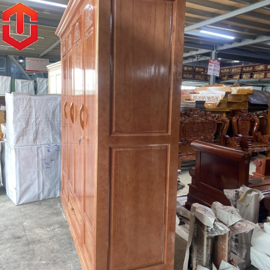 TỦ ÁO SỒI 4 CÁNH MÀU CÁNH GIÁN - MẪU HOA VÒM