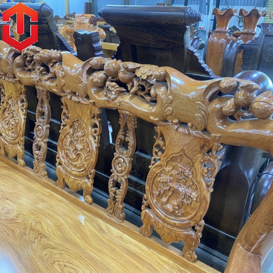 SALON TRIỆN ĐÀO HƯƠNG ĐÁ CỘT 10 6 MÓN - TAY CONG