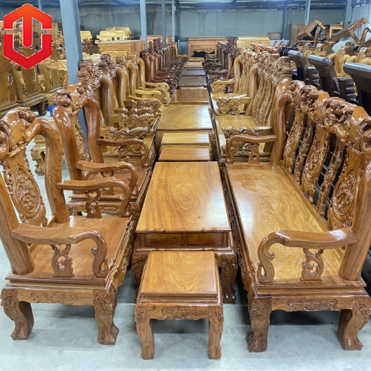 SALON TRIỆN ĐÀO HƯƠNG ĐÁ CỘT 10 6 MÓN - TAY CONG