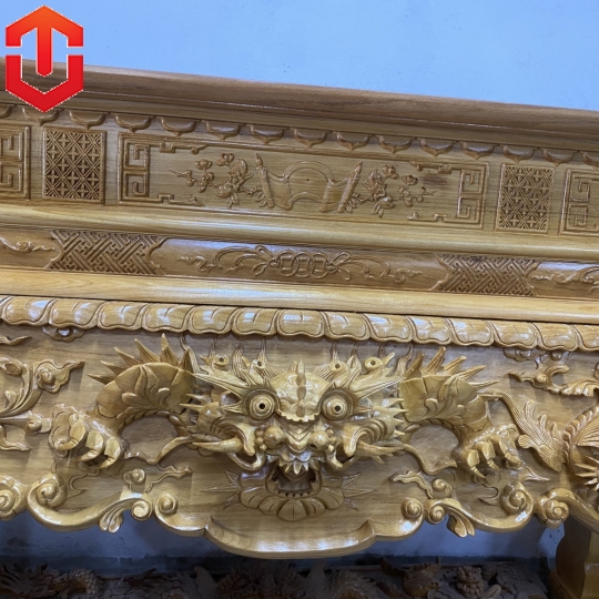 SẬP THỜ TỨ LINH GÕ ĐỎ CHÂN 16 + ĐẾ NGHÊ
