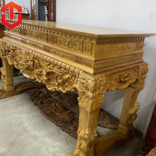 SẬP THỜ TỨ LINH GÕ ĐỎ CHÂN 16 + ĐẾ NGHÊ