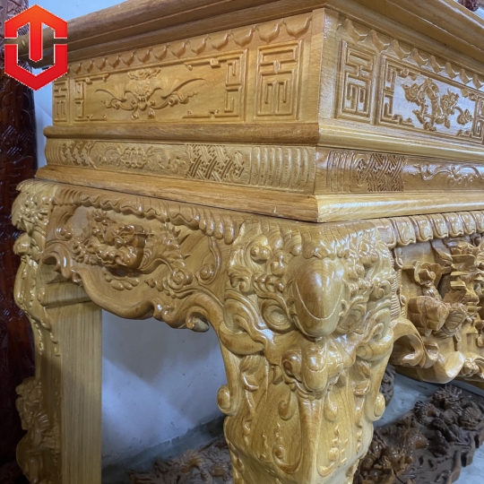 SẬP THỜ TỨ LINH GÕ ĐỎ CHÂN 16 + ĐẾ NGHÊ