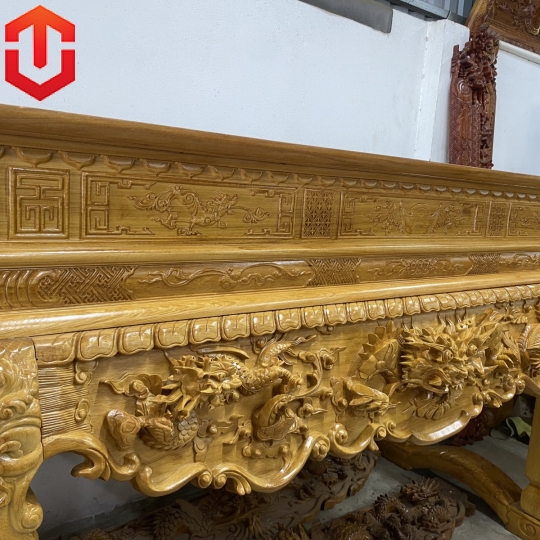 SẬP THỜ TỨ LINH GÕ ĐỎ CHÂN 16 + ĐẾ NGHÊ