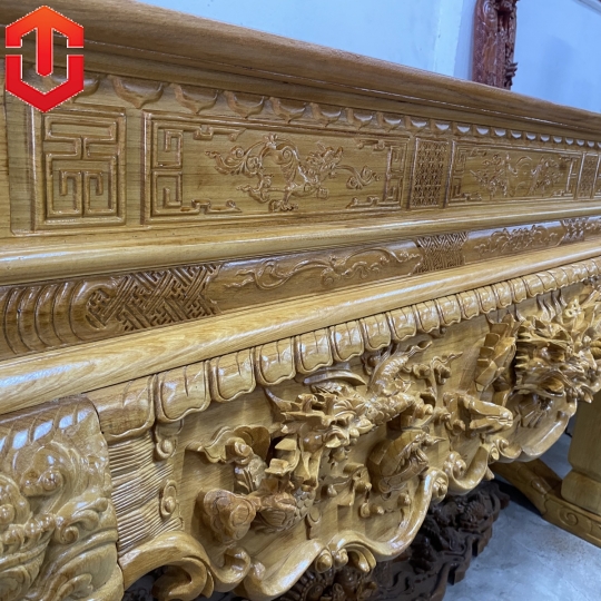 SẬP THỜ TỨ LINH GÕ ĐỎ CHÂN 16 + ĐẾ NGHÊ