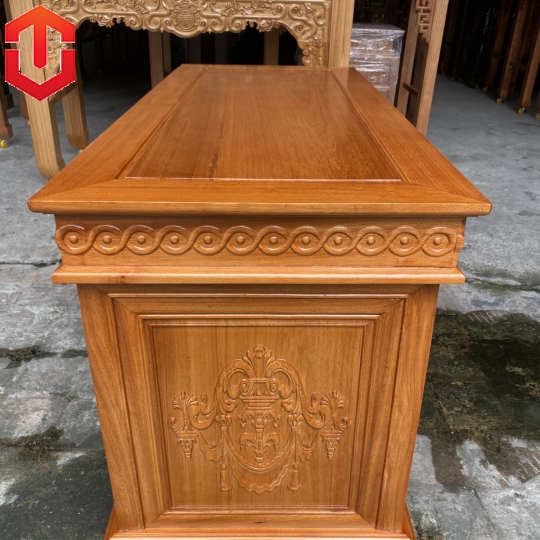 BÀN LÀM VIỆC ĐỤC CẢNH GÕ ĐỎ 1M4
