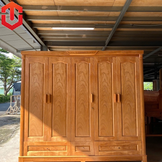 TỦ ÁO PHỦ GÕ 5 CÁNH