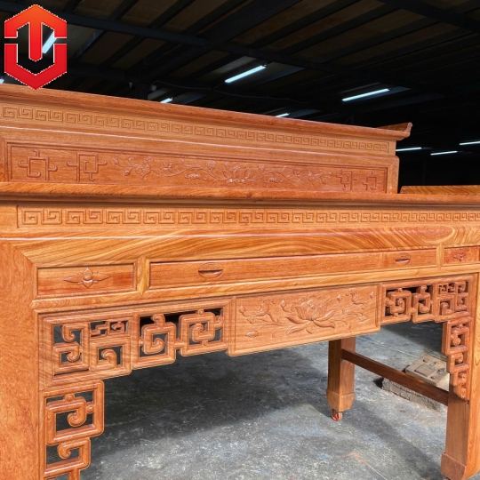 BÀN CÚNG HƯƠNG ĐÁ 2 TẦNG 1M75 MẪU CHẠM SEN
