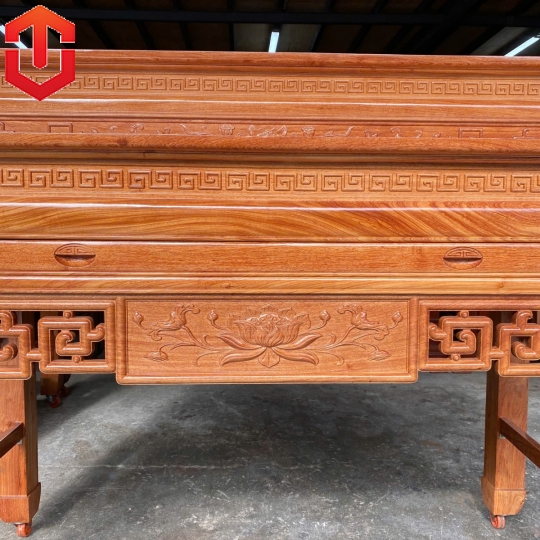 BÀN CÚNG HƯƠNG ĐÁ 2 TẦNG 1M75 MẪU CHẠM SEN