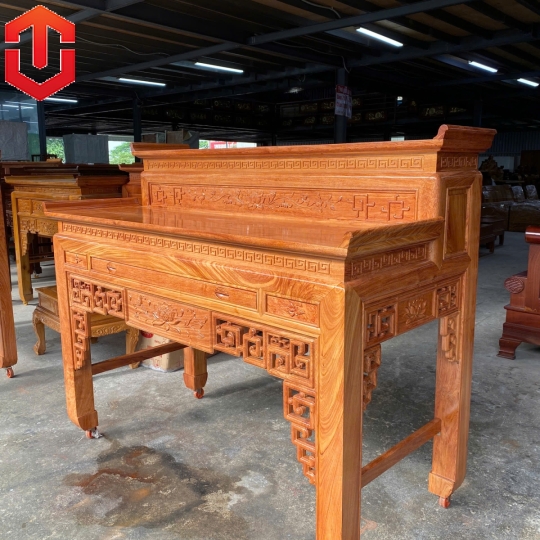 BÀN CÚNG HƯƠNG ĐÁ 2 TẦNG 1M75 MẪU CHẠM SEN