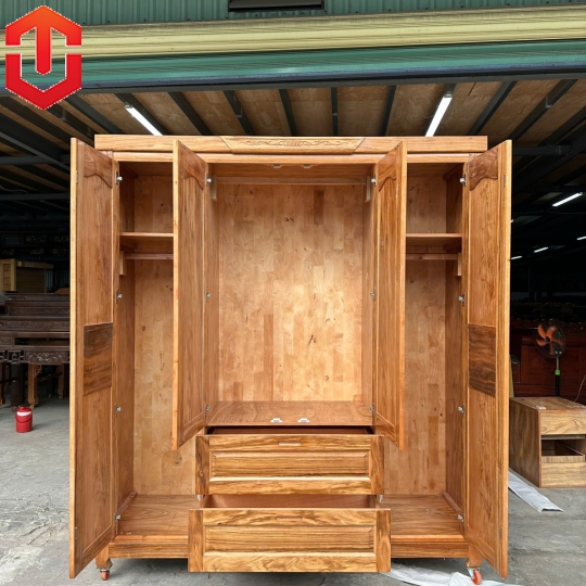 TỦ ÁO HƯƠNG XÁM 4 CÁNH - TUYỆT VỜI CHO KHÔNG GIAN PHÒNG NGỦ CỦA BẠN