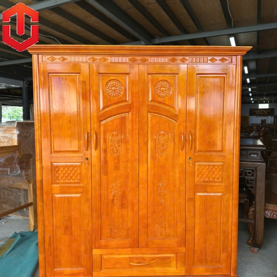 TỦ ÁO GỖ THÔNG 4 CÁNH