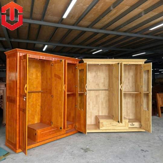 TỦ ÁO GỖ THÔNG 4 CÁNH